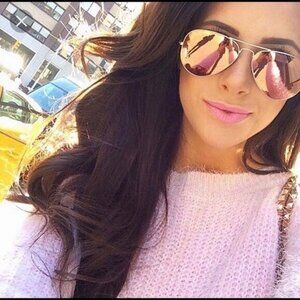 Ray-Ban women sunglasses aviator classic pink mirrored lenses